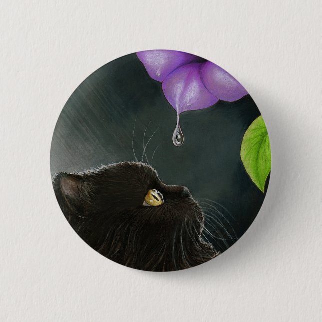 Black Persian Cat 514 6 Cm Round Badge (Front)