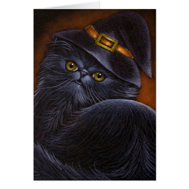 Black Persian Cat Card (Front)