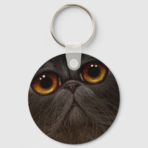 BLACK PERSIAN CAT Keychain