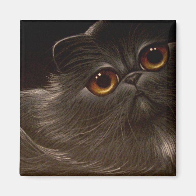 BLACK PERSIAN CAT Magnet (Front)