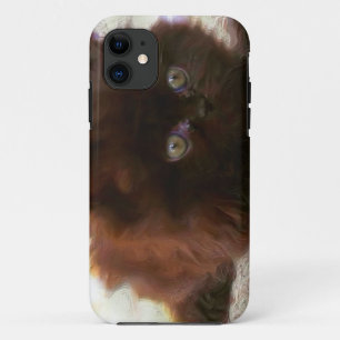 Black persian kitten iPhone 11 case