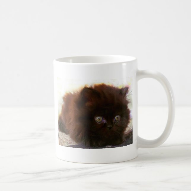 Black Persian Kitten mug (Right)