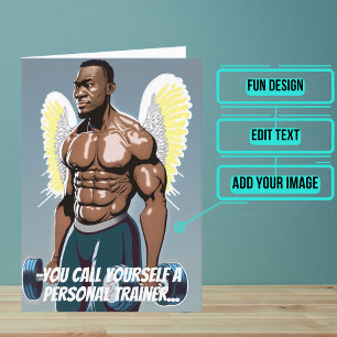 Black Personal Trainer or Coach Gym Birthday Card