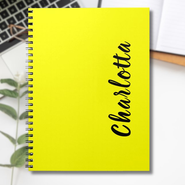 Black Personalise Name | Neon Yellow Colour Notebook (Creator Uploaded)