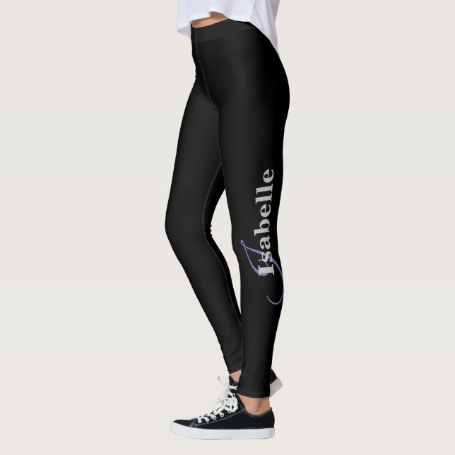 Black Personalised Apparel Leggings (Left)