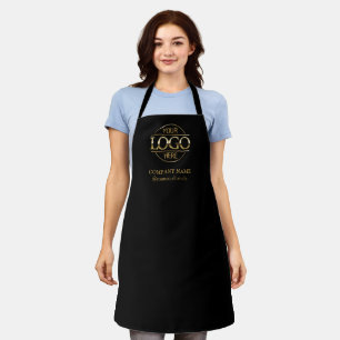 Black Personalised Apron with Logo Custom Uniform