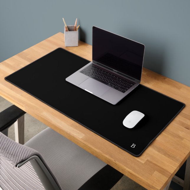 Black Personalised Desk Mat - Custom Office Mat (Office 2)