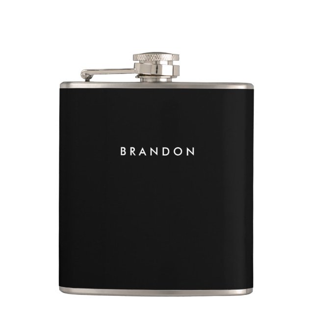 Black Personalised Flasks For Men (Front)