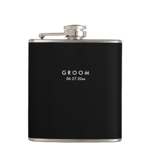 Black Personalised Flasks Wedding Gifts For Groom