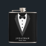 Black Personalised Groomsman Vinyl Wrapped Flask<br><div class="desc">Black Personalised Groomsman Vinyl Wrapped Flask</div>