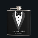 Black Personalised Groomsman Vinyl Wrapped Flask<br><div class="desc">Black Personalised Groomsman Vinyl Wrapped Flask</div>