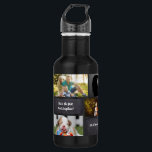 Black Personalised Modern Photo Collage Custom 532 Ml Water Bottle<br><div class="desc">A growing family also means a growing library of photos. Give this personalised black water bottle to someone special,  they'll sure to love their cherished memories displayed in this way. Customise by adding their name "You're the best... " (mum,  grandma,  friend,  dad,  granpa,  auntie,  uncle... you name it)</div>
