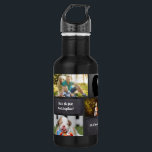 Black Personalised Modern Photo Collage Custom 532 Ml Water Bottle<br><div class="desc">A growing family also means a growing library of photos. Give this personalised black water bottle to someone special,  they'll sure to love their cherished memories displayed in this way. Customise by adding their name "You're the best... " (mum,  grandma,  friend,  dad,  granpa,  auntie,  uncle... you name it)</div>