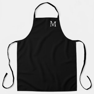 Black Personalised Monogram and Name Apron