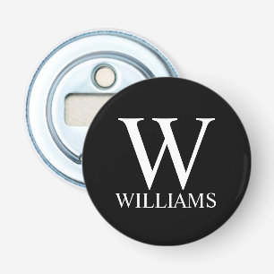 Black Personalised Monogram and Name Bottle Opener