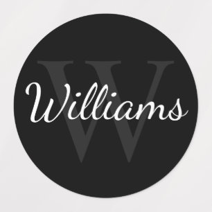 Black Personalised Monogram and Name Labels