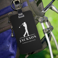 Black Personalised Monogram Golfer