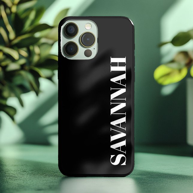 Black personalised name simple  Case-Mate iPhone case (Creator Uploaded)