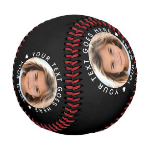 Black Personalised Name  Text and Photo  Baseball
