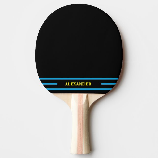 Black Personalised Ping Pong Paddle (Front)