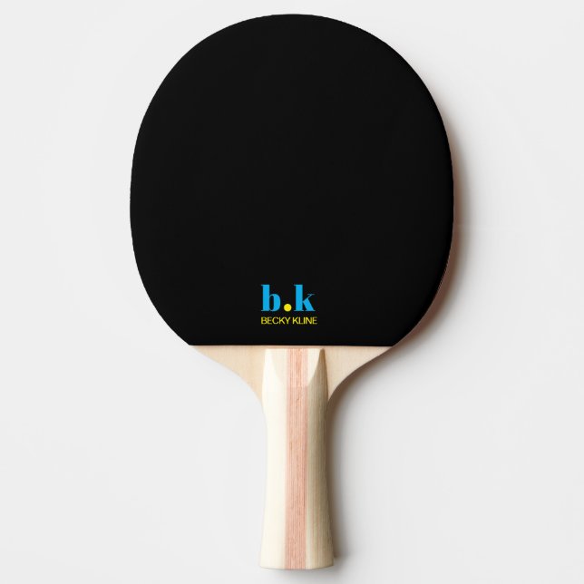 Black Personalised Ping Pong Paddle (Front)