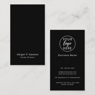 Black Personalised Professional Logo Business Card