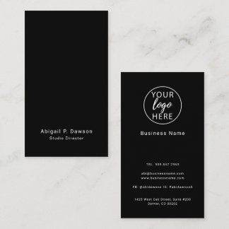 Black Personalised Professional Logo Business Card