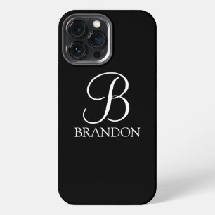 Black Personalised Script Monogram and Name iPhone 13 Pro Max Case