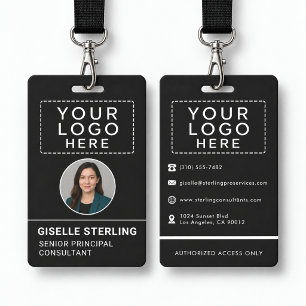 Black Personalised Staff Identification Badge ID Badge