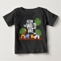Black Personalised WILD ONE Safari First Birthday