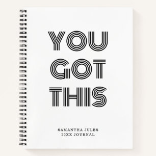 Black Personalised YOU GOT THIS Motivational  Notebook