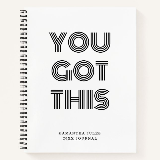 Black Personalised YOU GOT THIS Motivational  Notebook (Front)