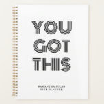 Black Personalised YOU GOT THIS Motivational    Pl Planner<br><div class="desc">Black Personalised YOU GOT THIS Motivational</div>