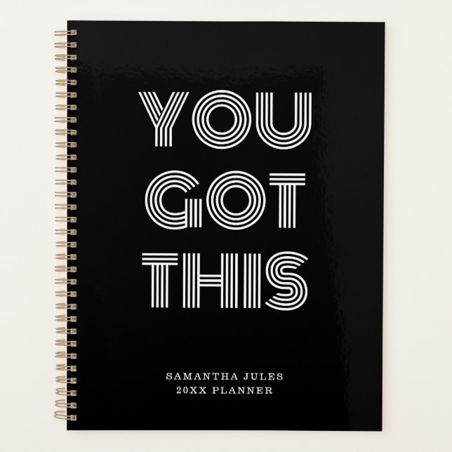 Black Personalised YOU GOT THIS Motivational    Planner (Front)