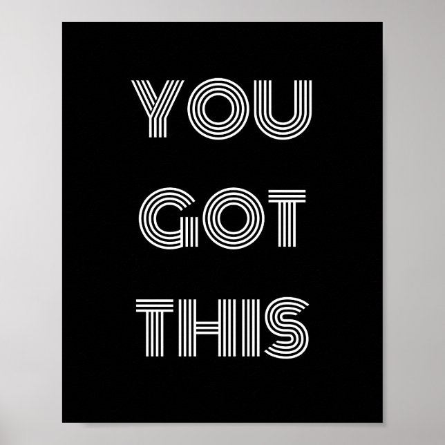 Black Personalised YOU GOT THIS Motivational  Post Poster (Front)