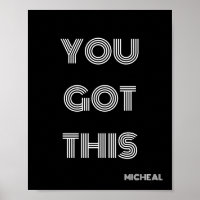 Black Personalised YOU GOT THIS Motivational