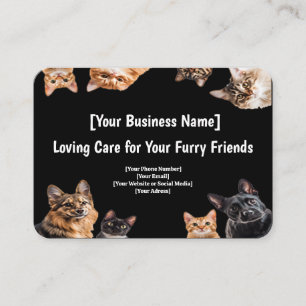 Black Pet Care Business Card – Cute Pet Frame 