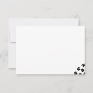 Black Pet Paw Prints Card