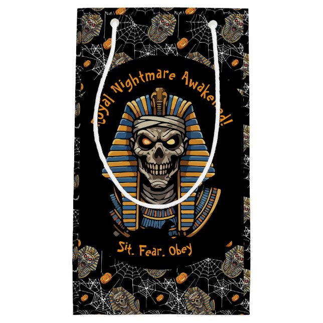 🖤 Black Pharaoh Mummy Gift Bag 🎃👑 (Front)