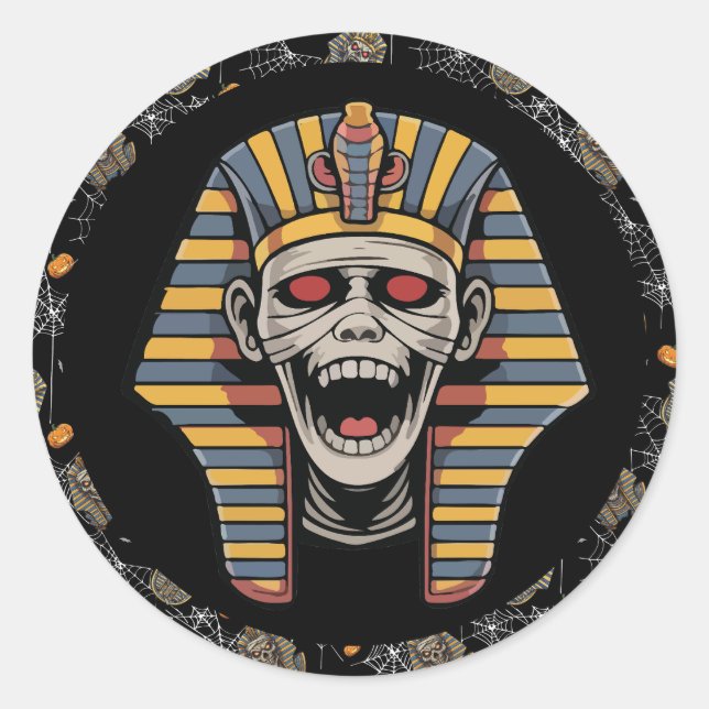 🖤 Black Pharaoh Mummy Stickers 🎃👑 (Front)