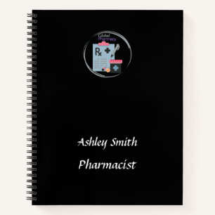 Black pharmacy logo elegant minimalist notebook