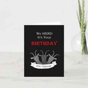Black Phillip Dark Funny Devil Goat Goth Birthday Card