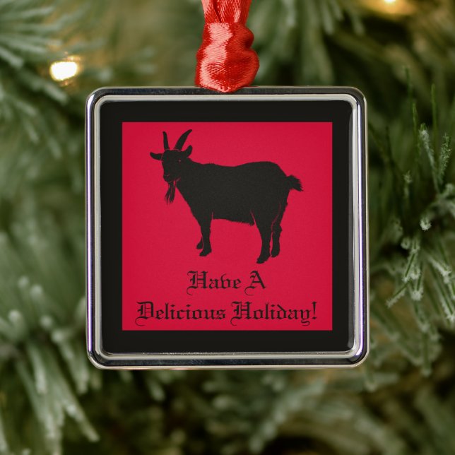 Black Phillip Folk Horror Metal Ornament (Tree)