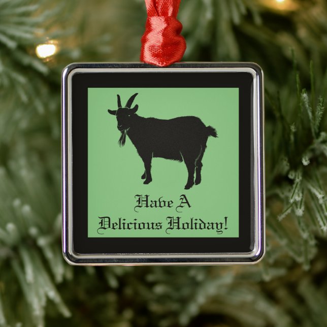 Black Phillip Goat Horror Metal Ornament (Tree)