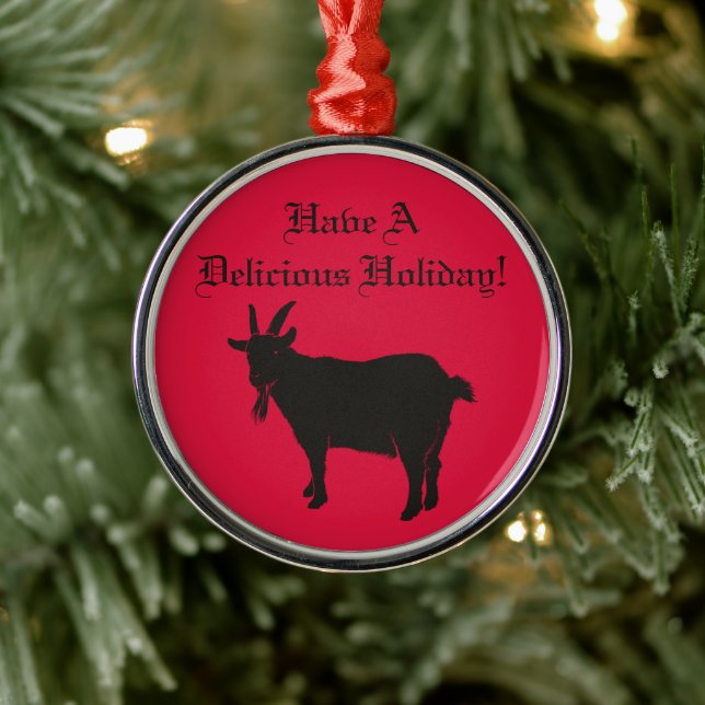 Black Phillip Goat Satanic Metal Ornament (Tree)