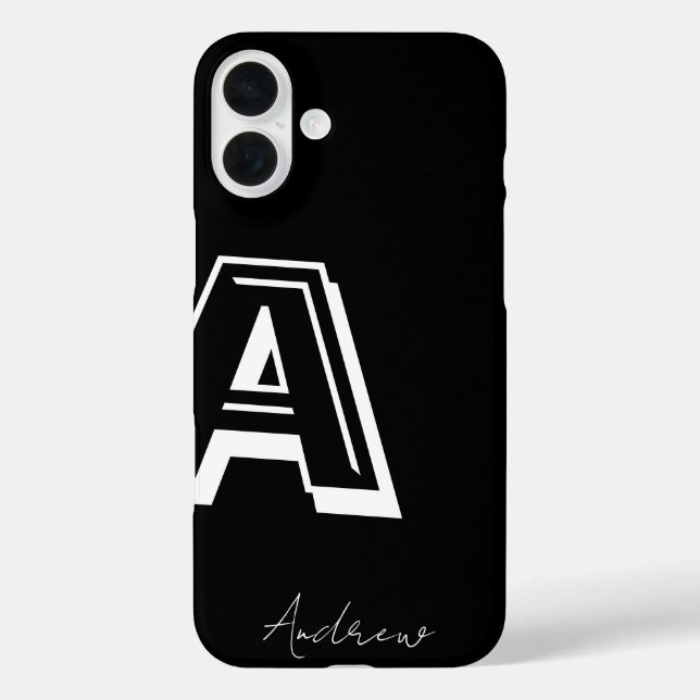 Black phone case - personalised nom (Back)