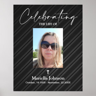Black Photo Celebrating the life Funeral Poster