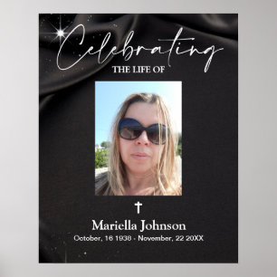 Black Photo Celebrating the life Funeral Poster