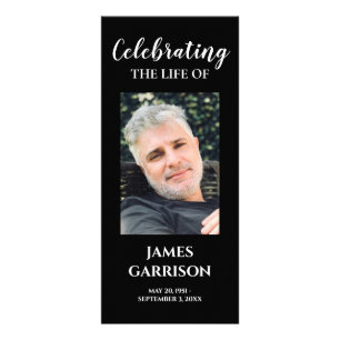 Black Photo Celebration of Life Memorial Program Rack Card