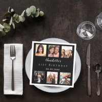 Black photo collage birthday party